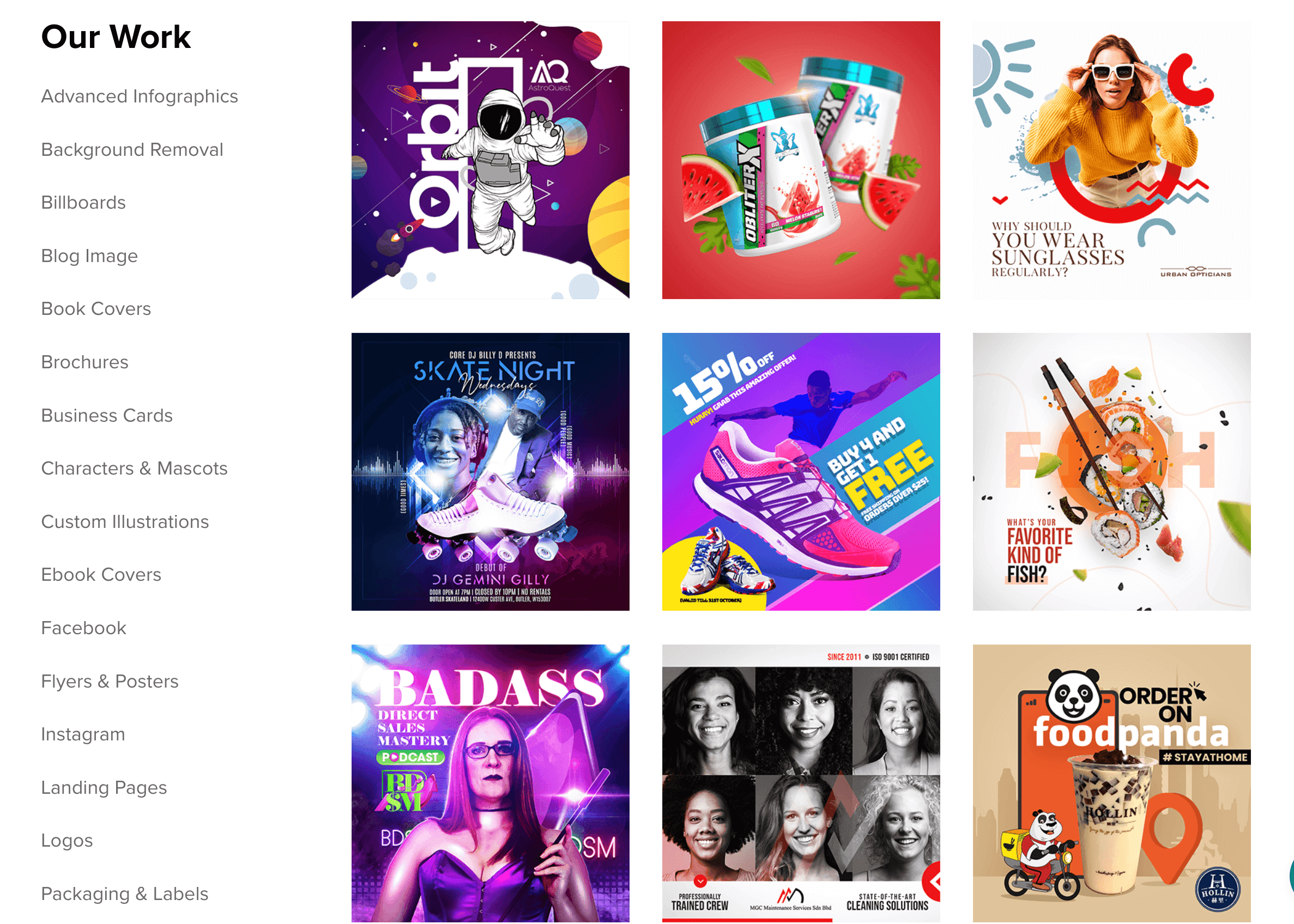 Graphic designs from Kimp.io